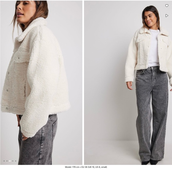 NA-KD BONDED TEDDY JACKET IN OFF WHITE, SOFT WARM AND COZY - Picture 14 of 16